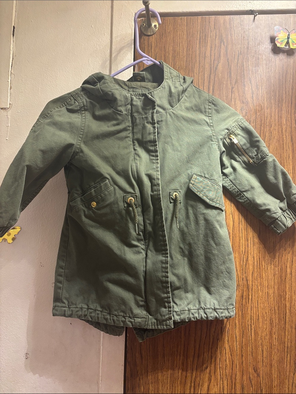 GAP Kids Olive Green Hooded Utility Anorak